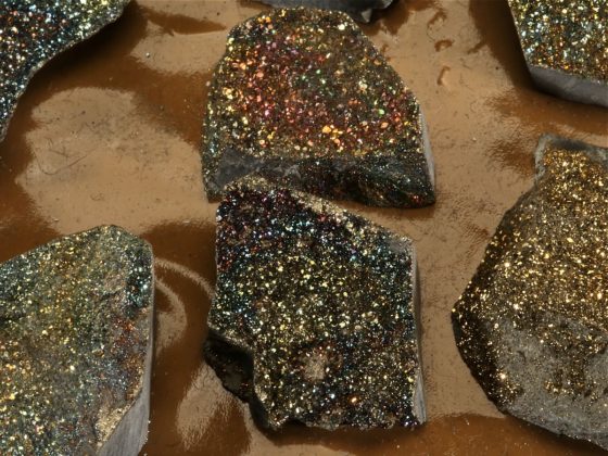 Pyrite (pyrite druses on argillite)